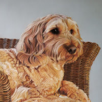 Pastel portrait of a dog